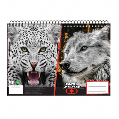 Μπλοκ ζωγραφικής σπιράλ A4 - Jaguar & Wolf (30Φ.) - No Fear