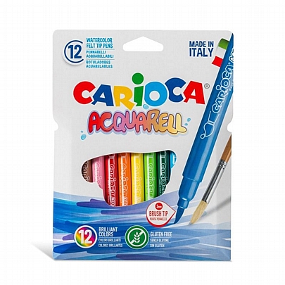 Μαρκαδοράκια πινέλου ακουαρέλας 12 Χρωμάτων - Carioca Aquarell