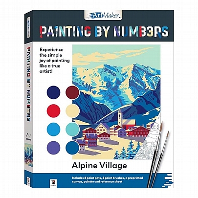 Painting by Numbers: Ζωγραφική με Νερομπογιές σε Αριθμημένες Περιοχές - Alpine Village - Hinkler
