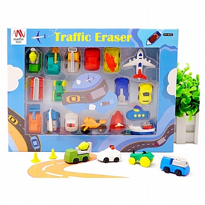 Σετ σβήστρες - Οχήματα (17τμχ.) - Qihao