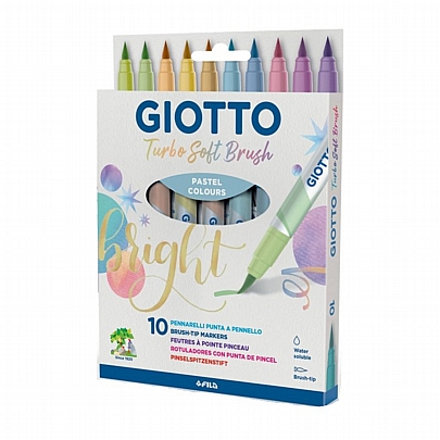 Μαρκαδοράκια πινέλου 10 Pastel Χρωμάτων - Giotto Turbo Soft Brush