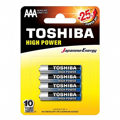 Αλκαλικές Μπαταρίες AAA 1.5V (4τμχ.) - Toshiba High Power