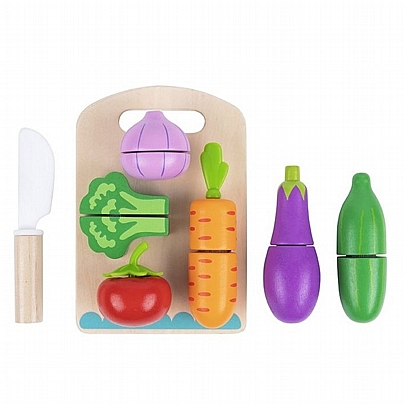 Ξύλινα λαχανικά διαίρεσης με ξύλο κοπής - Tooky Toy