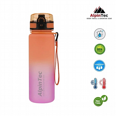 Παγούρι πλαστικό - Orange/Purple (500ml) - AlpinPro