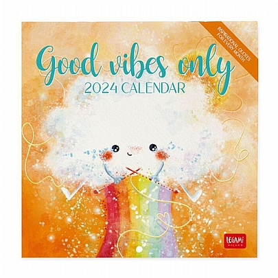 Μηνιαίο Ημερολόγιο Τοίχου 2024 - Good vibes only (18x18) - Legami