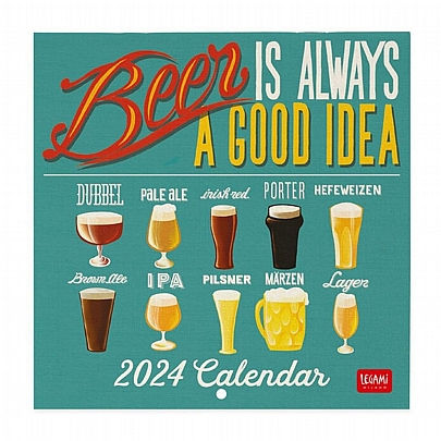 Μηνιαίο Ημερολόγιο Τοίχου 2024 - Beer is always a good idea (18x18) - Legami