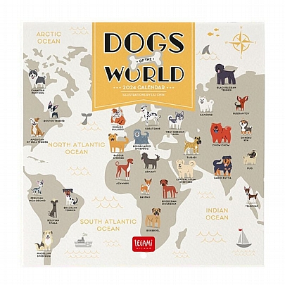 Μηνιαίο Ημερολόγιο Τοίχου 2024 - Dogs World (18x18) - Legami