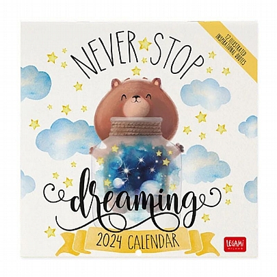 Μηνιαίο Ημερολόγιο Τοίχου 2024 - Never stop dreaming  (18x18) - Legami