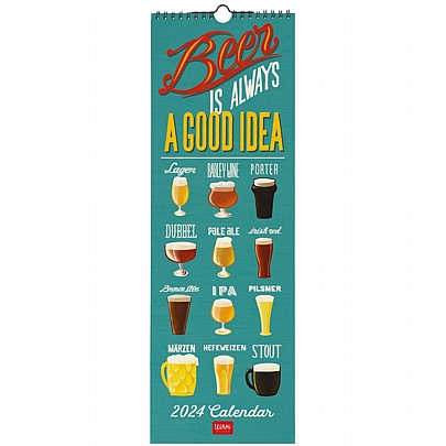 Μηνιαίο Ημερολόγιο Τοίχου 2024 - Beer always a good idea (16x49) - Legami