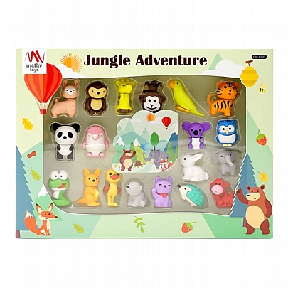 Σετ σβήστρες - Περιπέτεια στην Ζούγκλα (19τμχ.) - Qihao