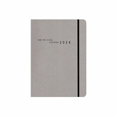 Ημερήσιο Ημερολόγιο με λάστιχο Eco Elastic 2024 - Grey (12x17) - AdBook