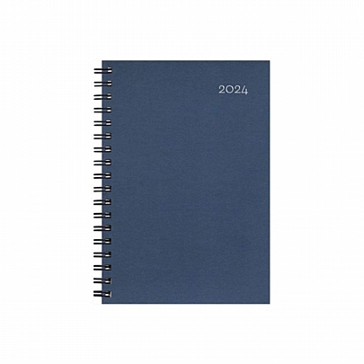 Ημερήσιο Ημερολόγιο Very Simple Spiral 2024 - Blue (12x17) - AdBook