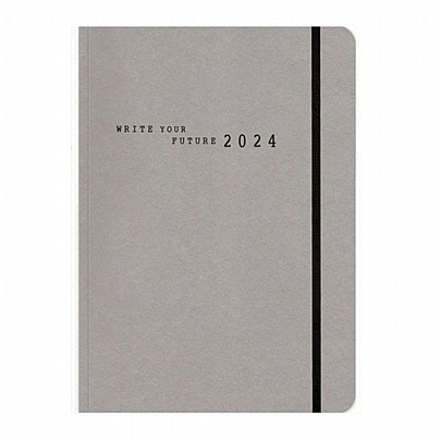 Ημερήσιο Ημερολόγιο με λάστιχο Eco Elastic 2024 - Grey (17x25) - AdBook