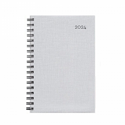 Ημερήσιο Ημερολόγιο Very Simple Spiral 2024 - Grey (14x21) - AdBook