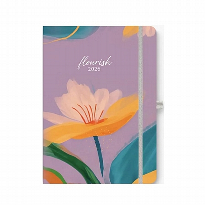 Ημερήσιο Ημερολόγιο με λάστιχο Free Dream 2026 - Flourish (14x21) - AdBook