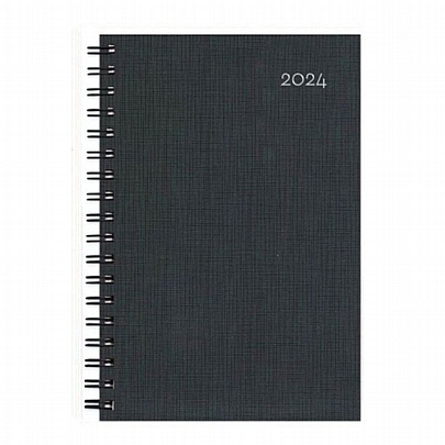 Ημερήσιο Ημερολόγιο Very Simple Spiral 2024 - Black (17x25) - AdBook