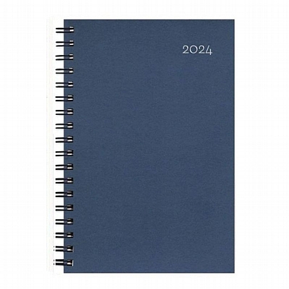 Ημερήσιο Ημερολόγιο Very Simple Spiral 2024 - Blue (17x25) - AdBook