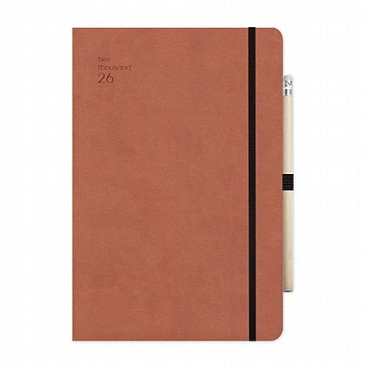 Ημερήσιο Ημερολόγιο με λάστιχο Handy 2026 - Tan (17x25) - AdBook