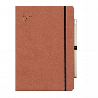 Ημερήσιο Ημερολόγιο με λάστιχο Handy 2027 - Tan (17x25) - AdBook