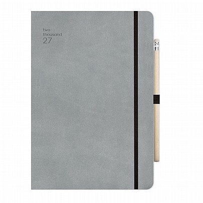 Ημερήσιο Ημερολόγιο με λάστιχο Handy 2027 - Grey (17x25) - AdBook