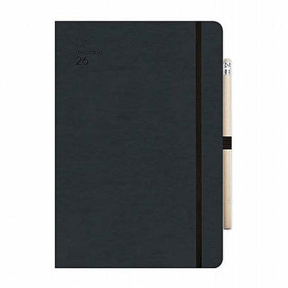Ημερήσιο Ημερολόγιο με λάστιχο Handy 2026 - Black (17x25) - AdBook