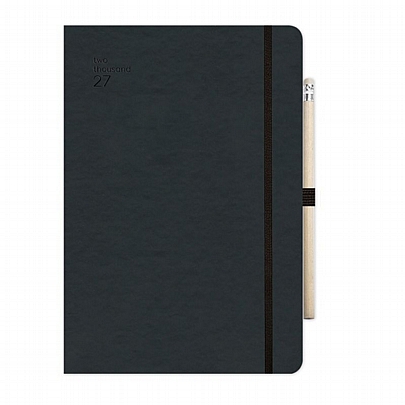 Ημερήσιο Ημερολόγιο με λάστιχο Handy 2027 - Black (17x25) - AdBook