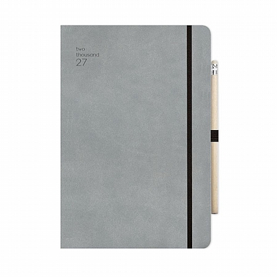 Ημερήσιο Ημερολόγιο με λάστιχο Handy 2027 - Grey (14x21) - AdBook