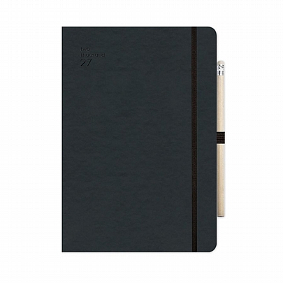 Ημερήσιο Ημερολόγιο με λάστιχο Handy 2027 - Black (14x21) - AdBook