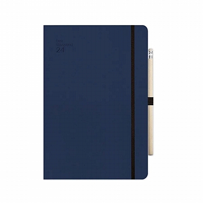 Ημερήσιο Ημερολόγιο με λάστιχο Handy 2024 - Blue Navy (14x21) - AdBook