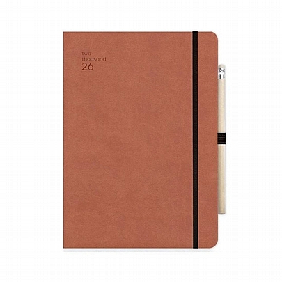 Ημερήσιο Ημερολόγιο με λάστιχο Handy 2026 - Tan (14x21) - AdBook