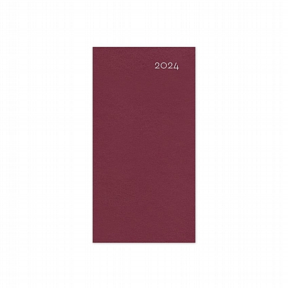 Εβδομαδιαίο Οριζόντιο Ημερολόγιο/Ατζέντα Simple 2024 - Bordeaux (8.5x17) - AdBook