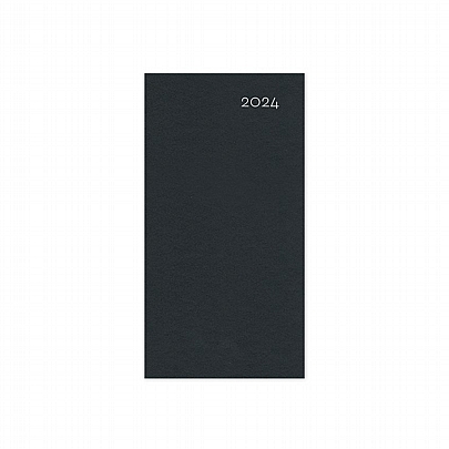 Εβδομαδιαίο Οριζόντιο Ημερολόγιο/Ατζέντα Simple 2024 - Black (8.5x17) - AdBook