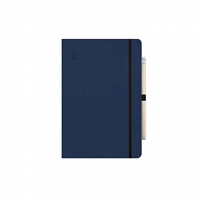 Ημερήσιο Ημερολόγιο με λάστιχο Handy 2024 - Blue Navy (9x13) - AdBook