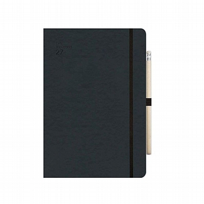 Ημερήσιο Ημερολόγιο με λάστιχο Handy 2027 - Black (9x13) - AdBook