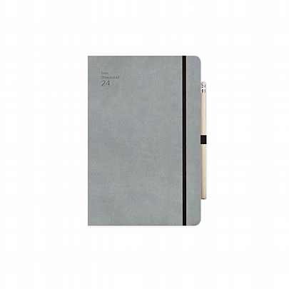 Ημερήσιο Ημερολόγιο με λάστιχο Handy 2024 - Grey (9x13) - AdBook
