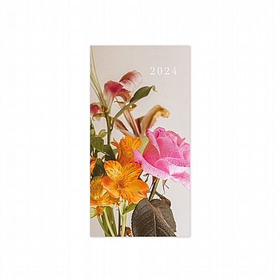 Εβδομαδιαίο Οριζόντιο Ημερολόγιο/Ατζέντα Aesthetic 2024 - Flowers (8.5x17) - AdBook