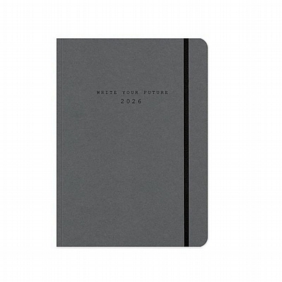 Ημερήσιο Ημερολόγιο με λάστιχο Eco Elastic 2026 - Charcoal (9x13) - AdBook