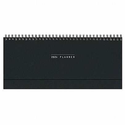 Εβδομαδιαίο Πλάγιο Ημερολόγιο & Πλάνο Σπιράλ 2024 - Planner Black (13.5x30.5) - AdBook