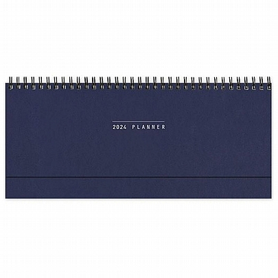 Εβδομαδιαίο Πλάγιο Ημερολόγιο & Πλάνο Σπιράλ 2024 - Planner Navy Blue (13.5x30.5) - AdBook