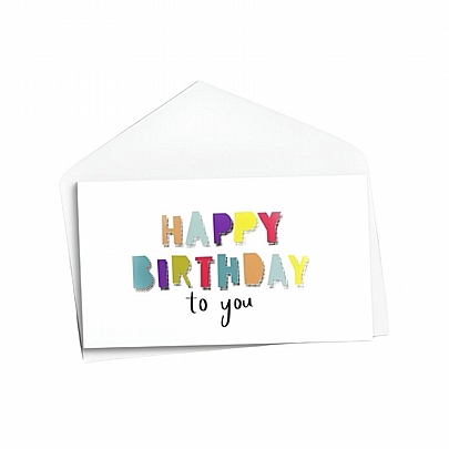 Χειροποίητη ευχετήρια κάρτα με Φάκελο - Happy Birtday to you (Colours/11x15.5) - J.o. Creations