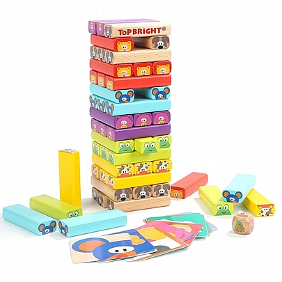 Ξύλινος Πύργος Ισορροπίας - Ζωάκια - Top Bright Ξύλινος Πύργος Ισορροπίας - Ζωάκια - Top Bright