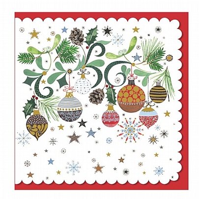 Χριστουγεννιάτικη κάρτα με Φάκελο - Χριστουγεννιάτικες Μπάλες (16x16) - Pictura