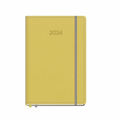 Ημερήσιο Ημερολόγιο με λάστιχο Sensations 2024 - Mustard (14x20) - The Writing Fields