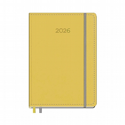 Ημερήσιο Ημερολόγιο με λάστιχο Sensations 2026 - Mustard (14x20) - The Writing Fields