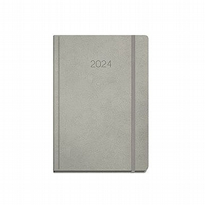 Ημερήσιο Ημερολόγιο με λάστιχο Discoveries 2024 - Grey (14x21) - The Writing Fields
