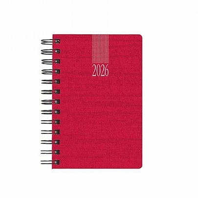 Ημερήσιο Ημερολόγιο Σπιράλ Kashmir Wire 2026 - Κόκκινο (11x16.5) - Theofylaktos