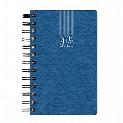 Ημερήσιο Ημερολόγιο Σπιράλ Kashmir Wire 2026 - Μπλε (16.6x24) - Theofylaktos