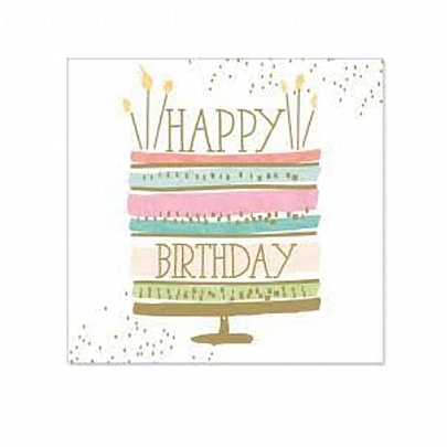 Ευχετήρια Κάρτα με Φάκελο - Happy Birthday (Cake/8x8) - ArteBene