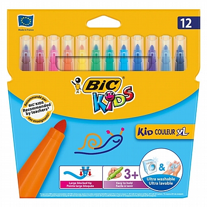 Μαρκαδόροι χοντροί 12 χρωμάτων - Bic Kids XL