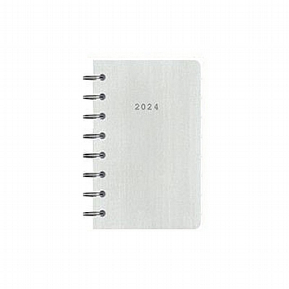 Ημερήσιο Ημερολόγιο με σπιράλ Fabric 2024 - Γκρι (8x12) - Next